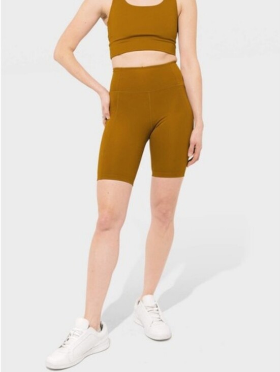 girlfriend collective Pants - NEW girlfriend collective Light Brown Activewear Biker Shorts